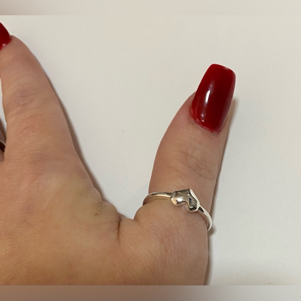 Silver Adjustable Heart Ring - Picture 3 of 4